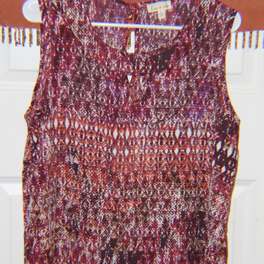 Emi & Joe Size L Maroon snake print Sleeveless Blouse